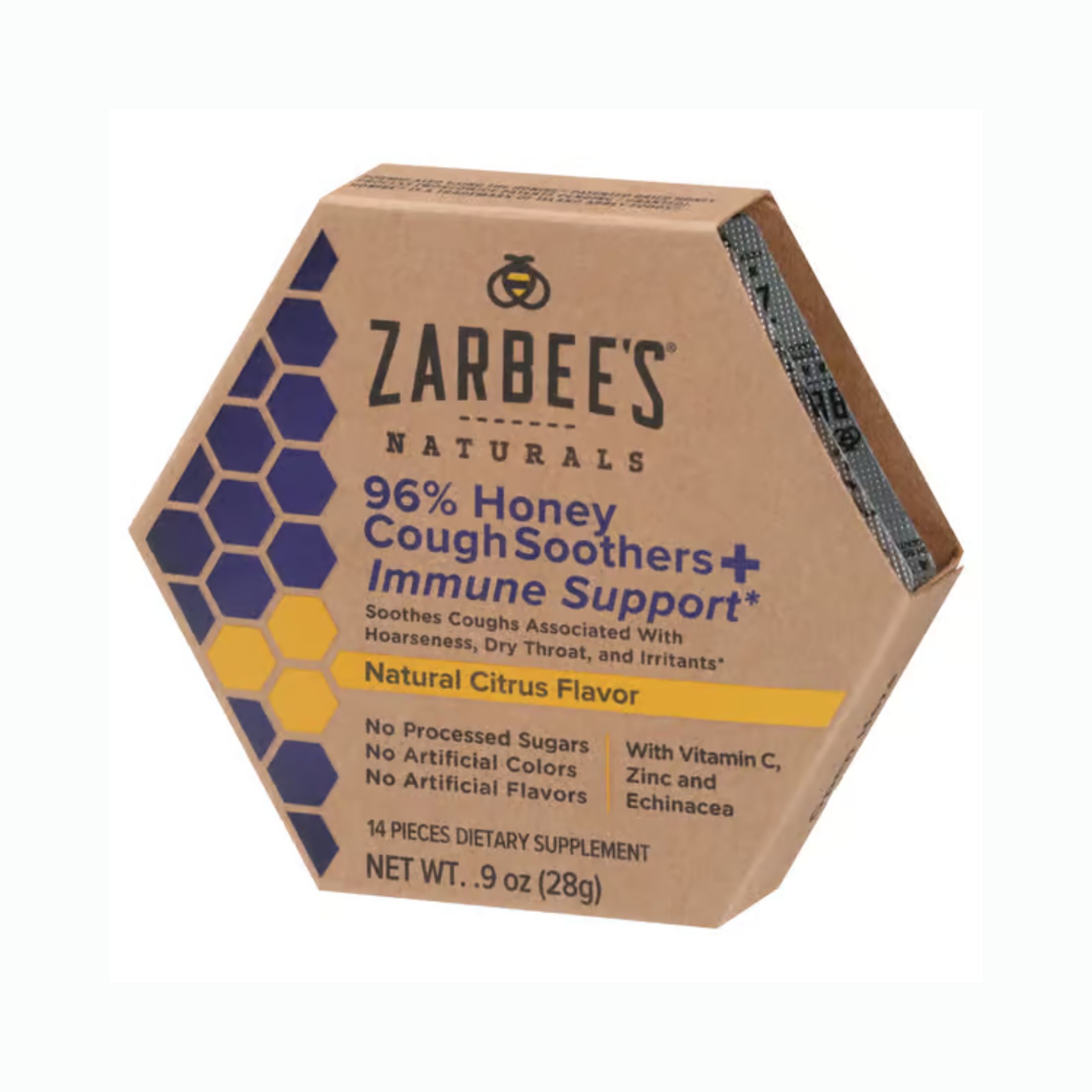Zarbee's 96% Honey Cough Soothers + Immune Support Natural Citrus Flavor