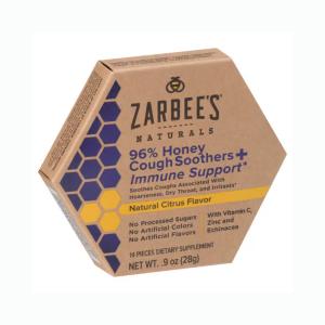 Zarbee's 96% Honey Cough Soothers + Immune Support Natural Citrus Flavor