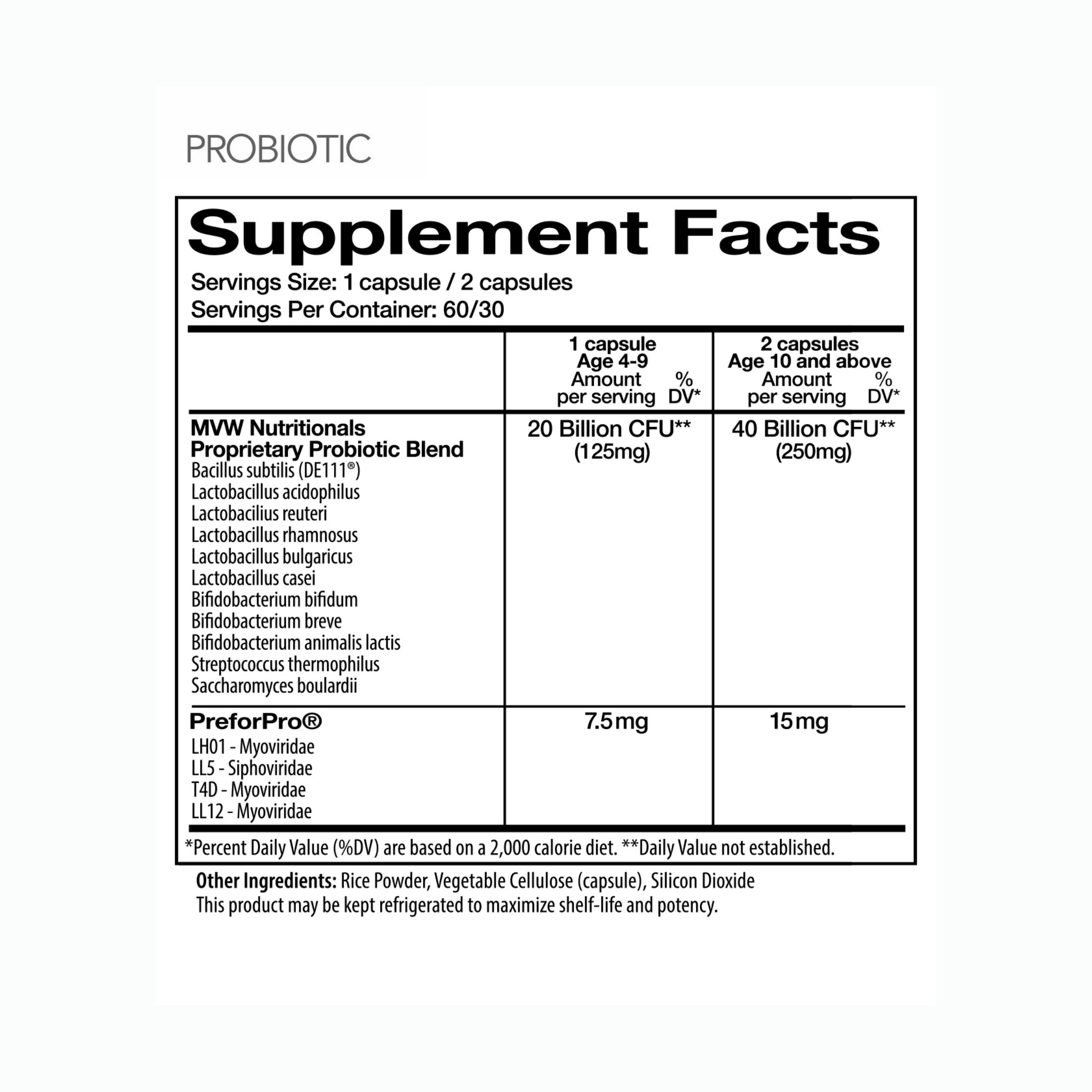 Pari MVW Complete Probiotic 40 Billion CFUs 30 Tabs