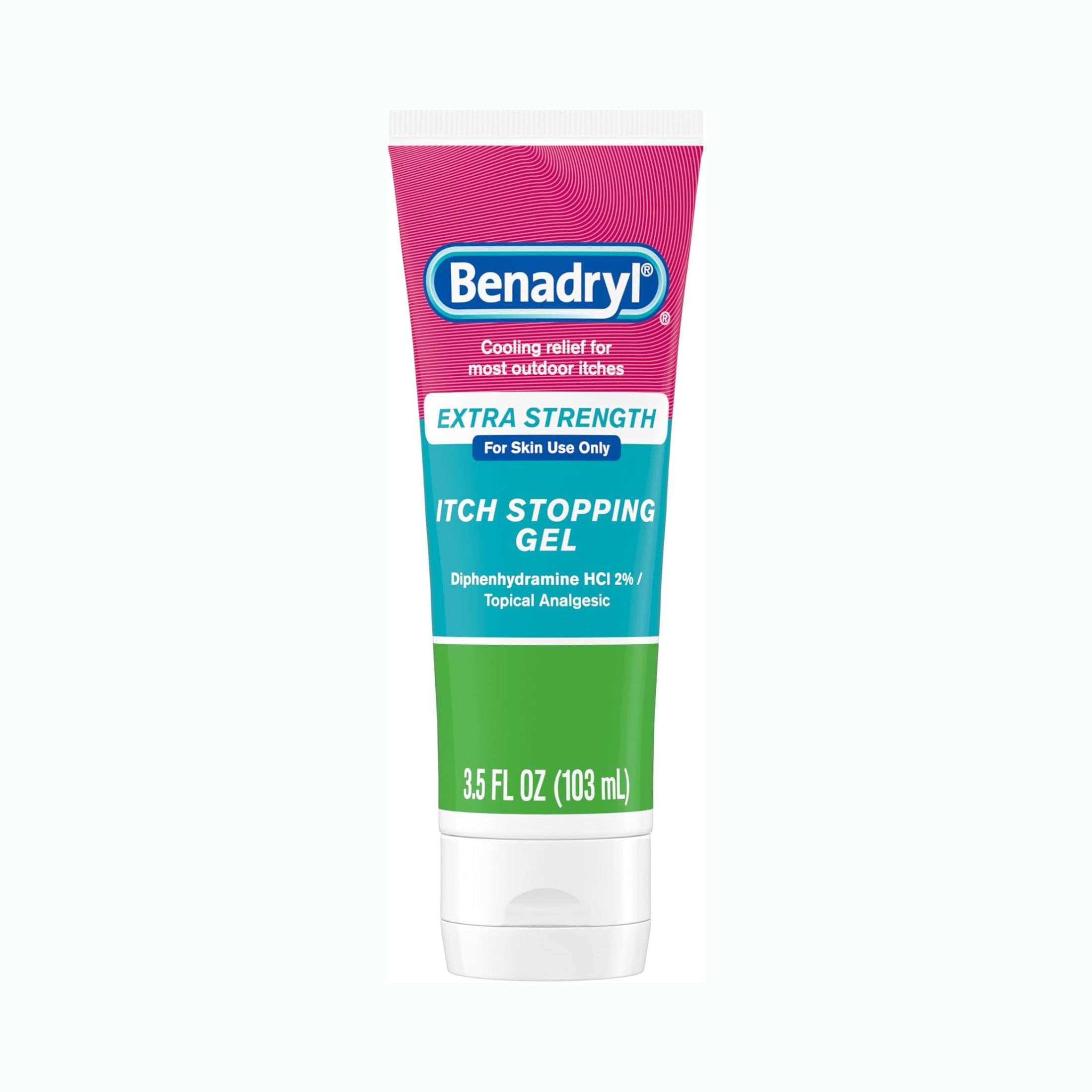 Benadryl 2% Diphenhydramine HCl Gel Itch Relief 3.5 Oz. Tube