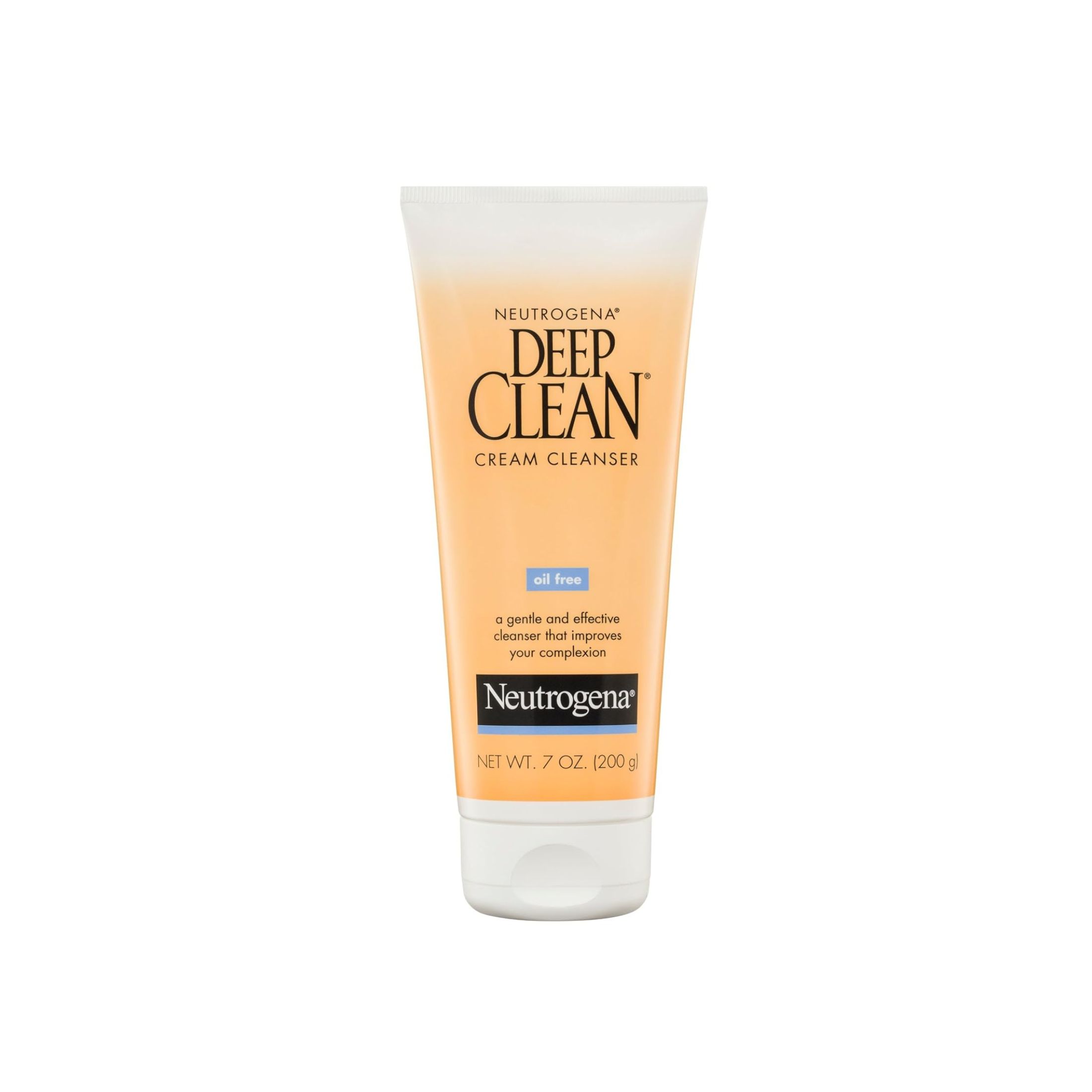Neutrogena Deep Clean Daily Facial Cream Cleanser With Beta Hydroxy Acid To Remove Dirt, Oil & Makeup, Alcohol-Free, Oil-Free & Non-Comedogenic, 7 Fl. Oz
