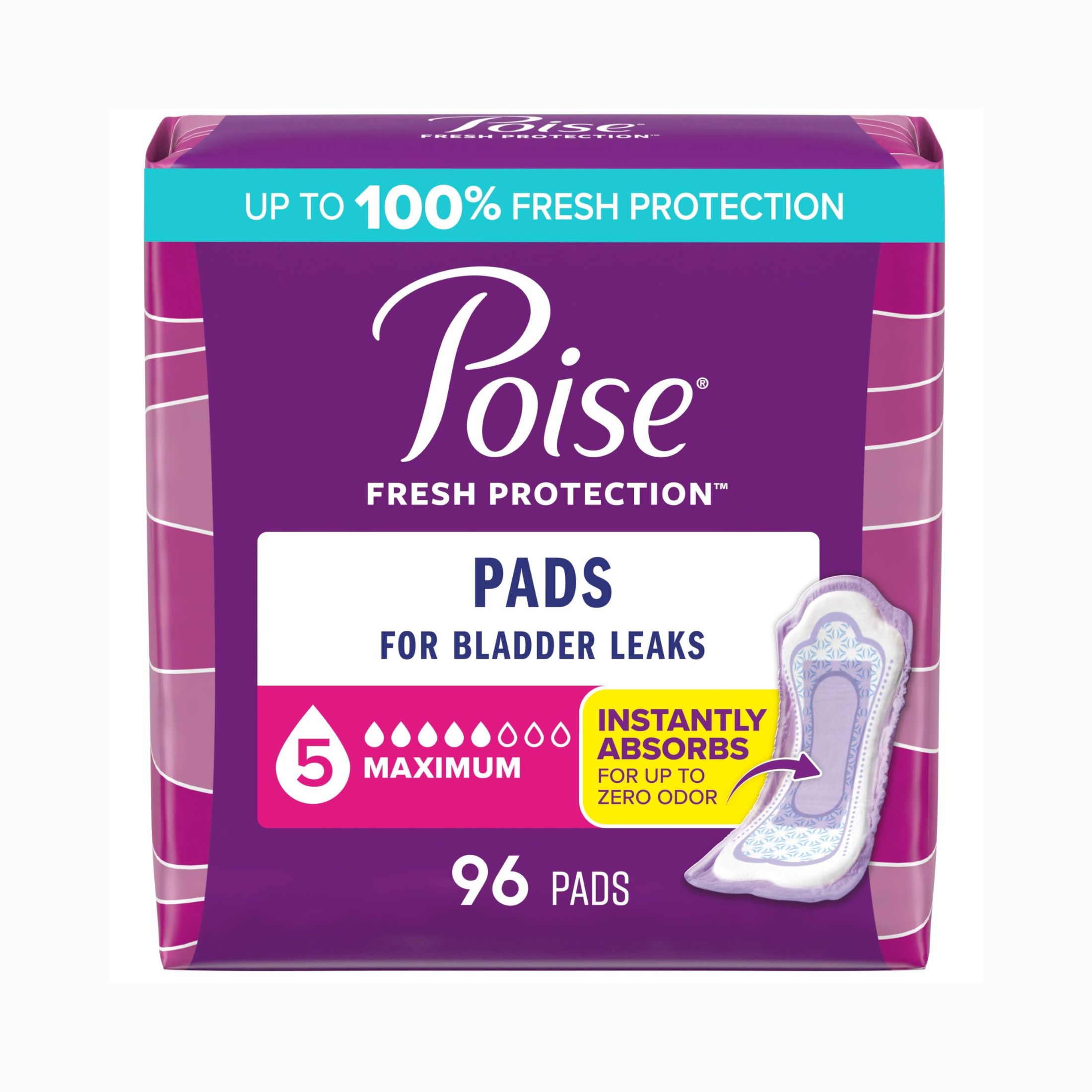 Kimberly-Clark Poise Pads Regular Length Maximum Absorbency 2 Packs Of 48 - All