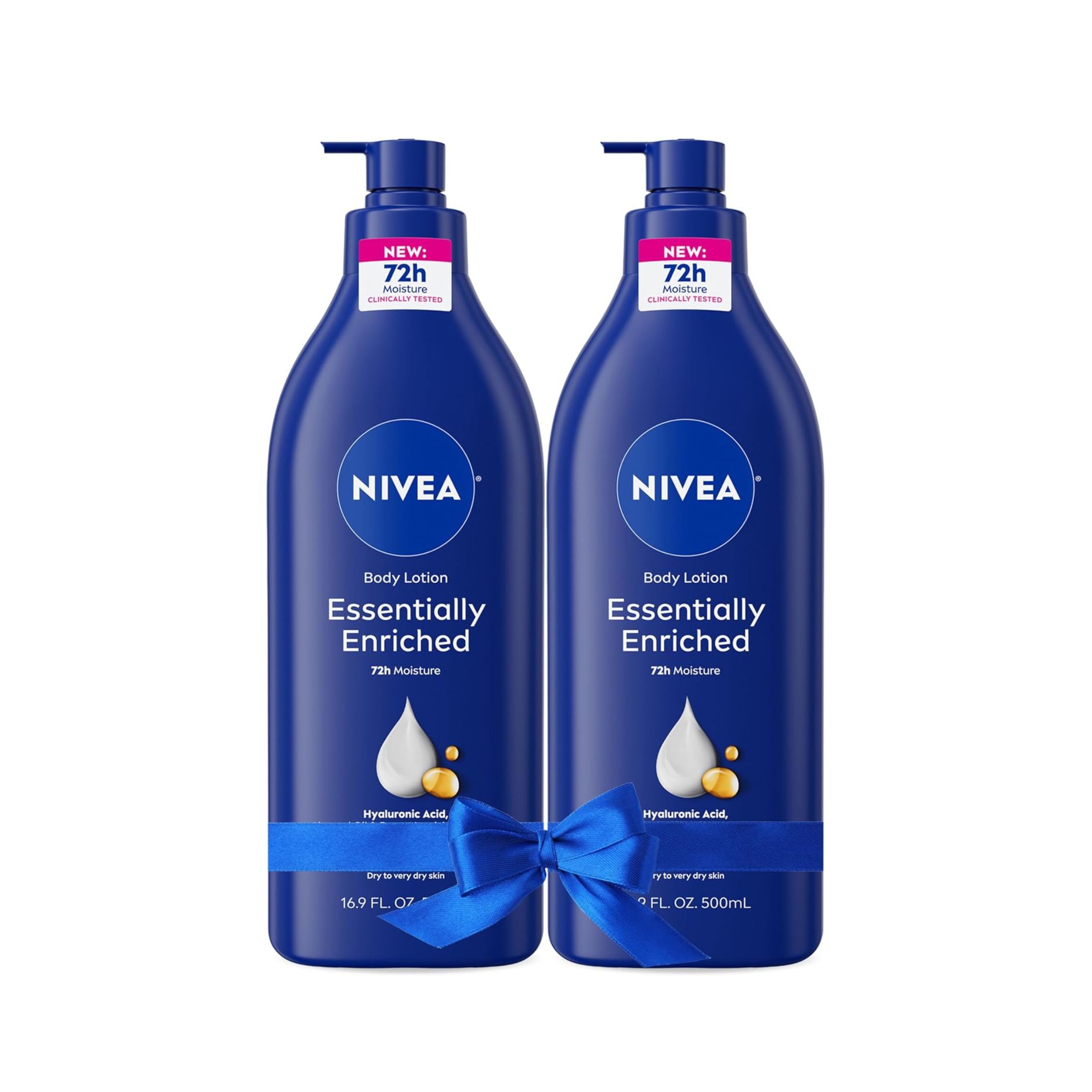 Nivea Essentially Enriched Body Lotion For Dry Skin, 16.9 Fl Oz Pump Bottle