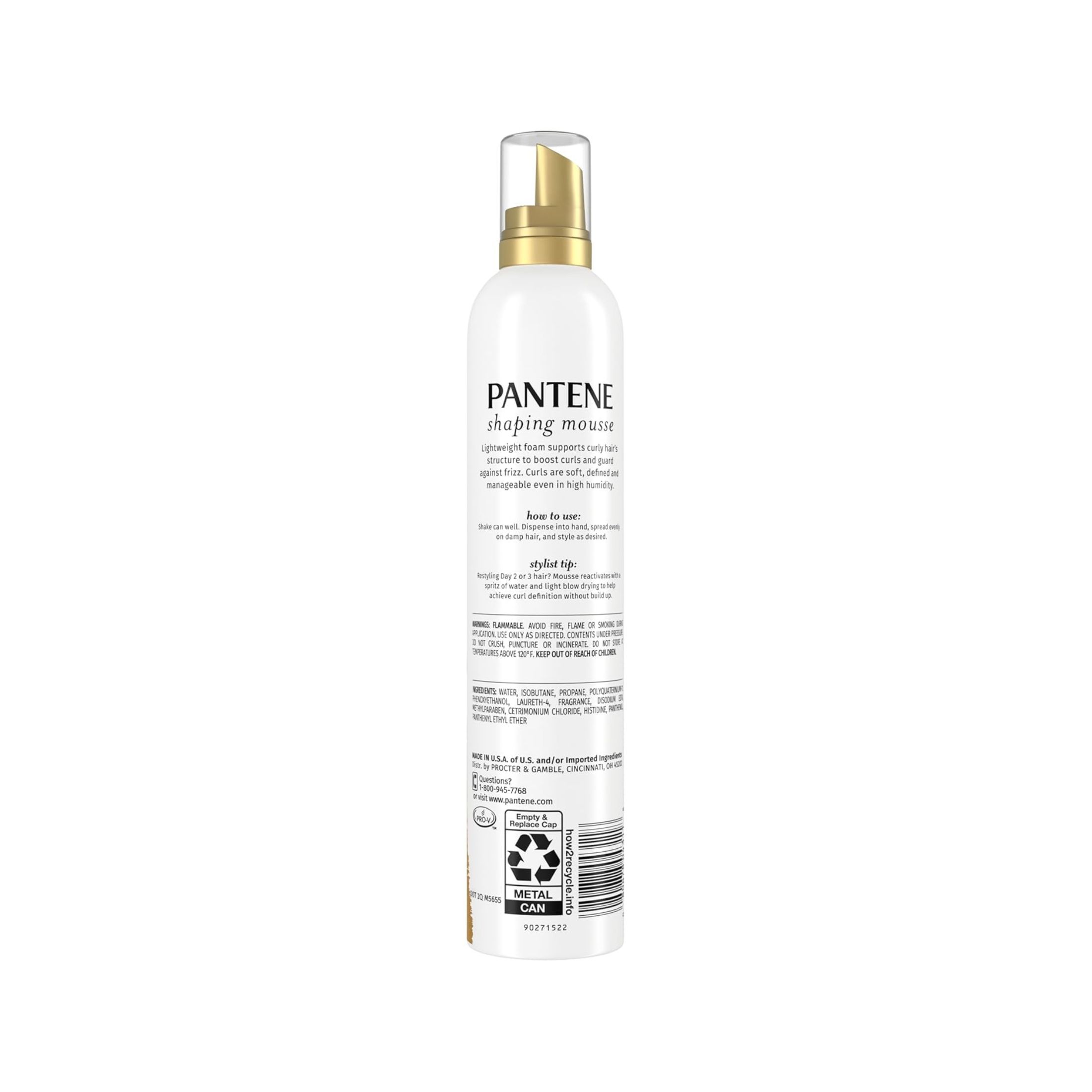 Pantene Pro-V Curl Mousse To Tame Frizz For Soft, Touchable Curls, 6.6 Oz