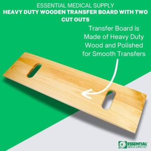Essential Medical P2300 Hardwood Transfer Board W/ One Hand Cut Out