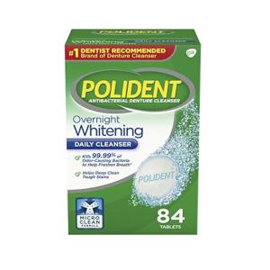 Polident Overnight Tablet Mint Tab White Nmint 84 By Glaxo Smith Kline Consumer Hc USA