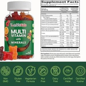 Yum V's Multivitamin + Mineral Formula, Yummy Grape Flavor, 60 Jellies