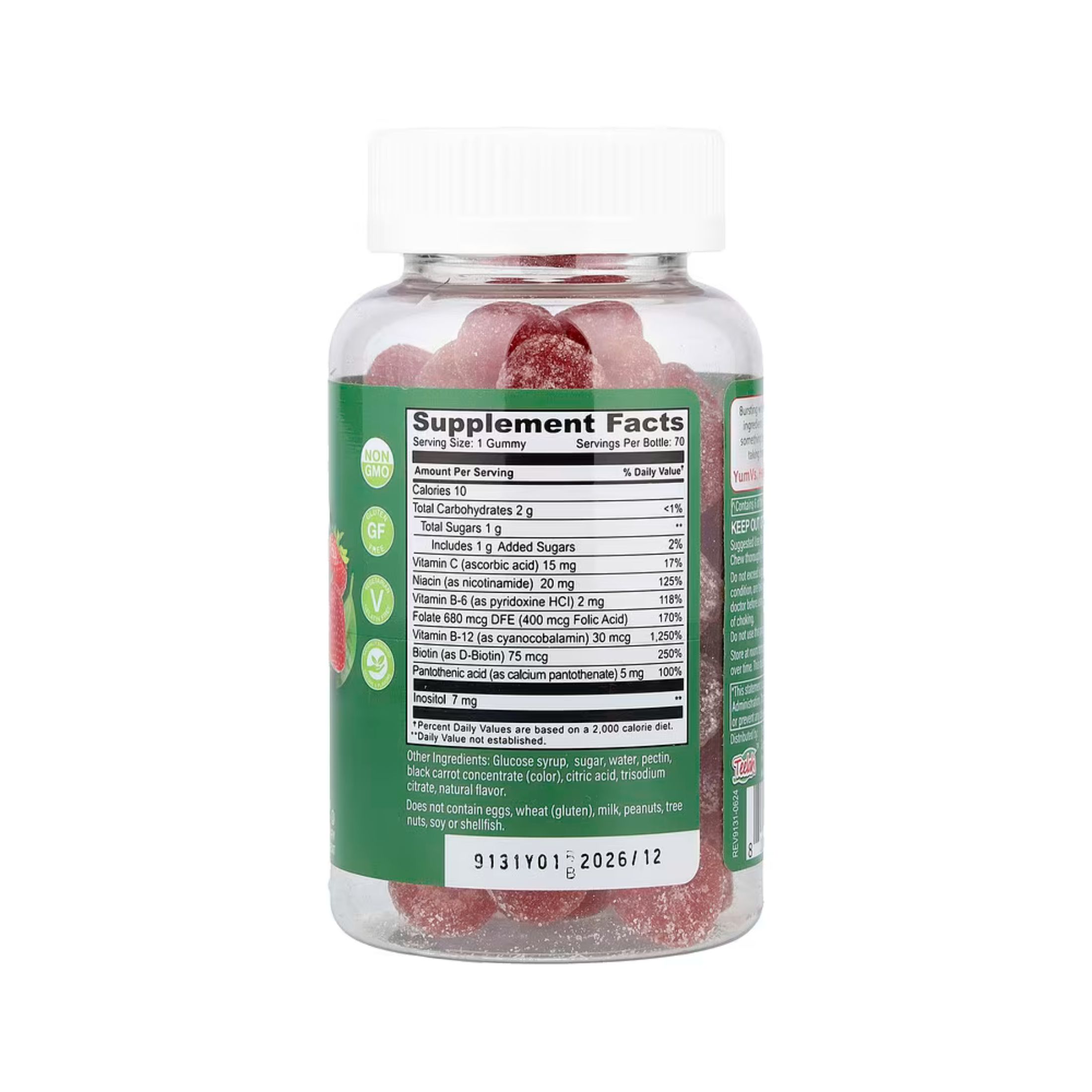 Yum V's B Complex With Vitamin C Gummies Strawberry