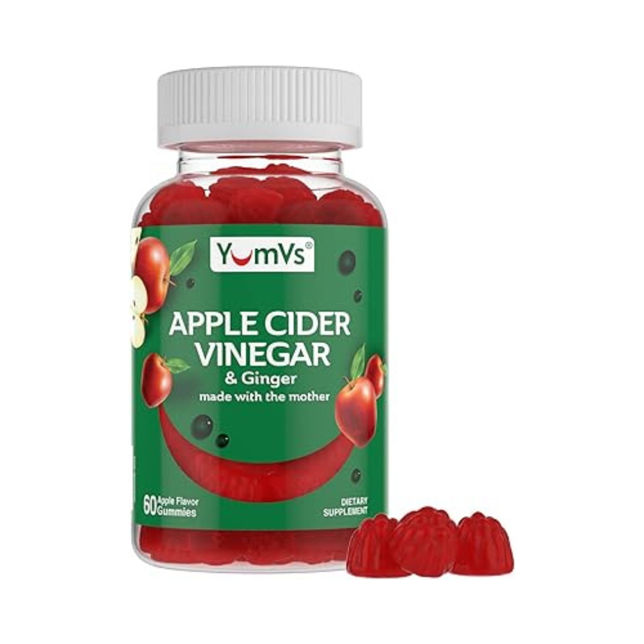 Yum V's Apple Cider Vinegar W/ Ginger 60 Gummies