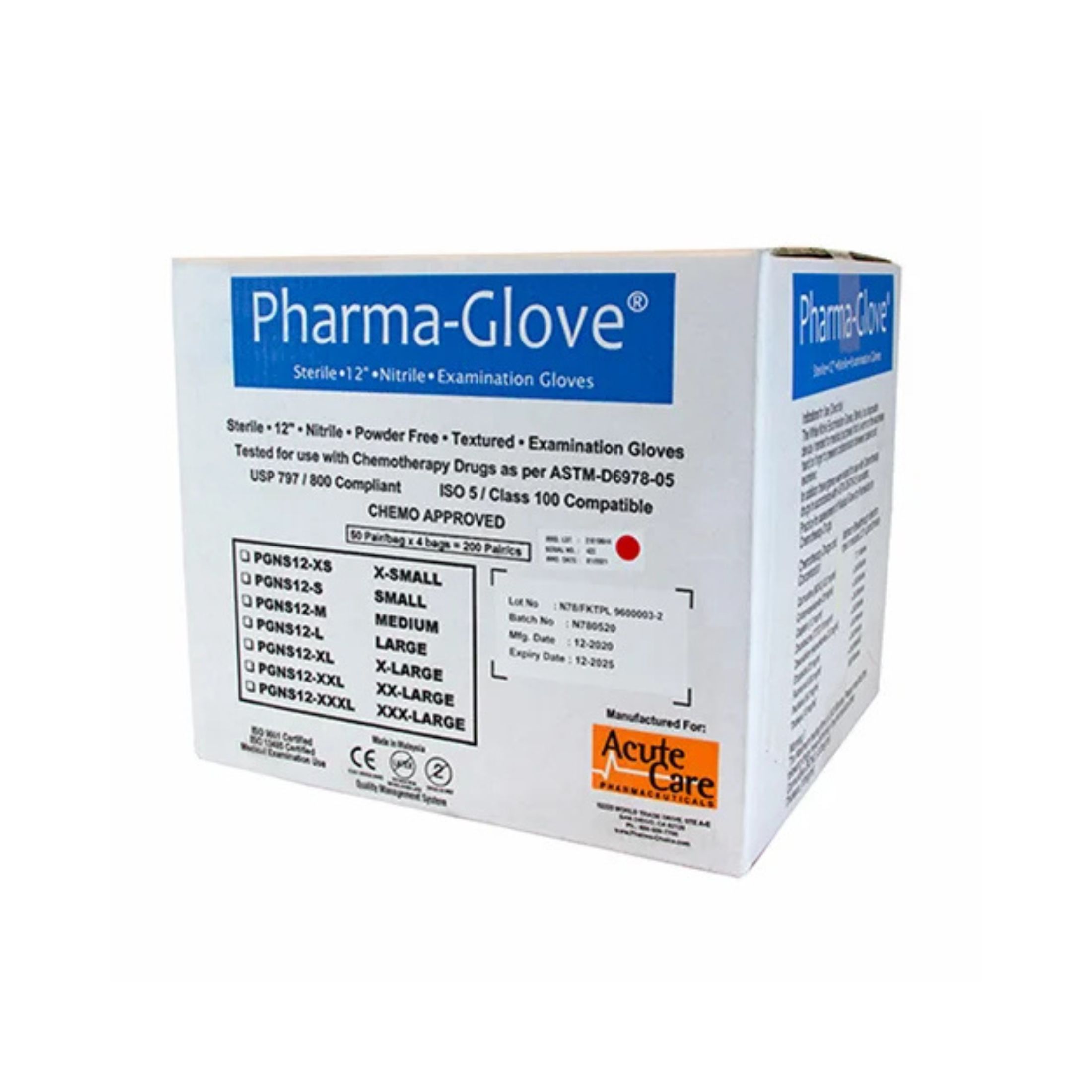 Glove Sterile Nitrile Large 200ct Acute