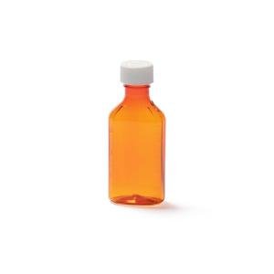 Berry Amber Plastic Oval PB-4 Bottle 110x4oz