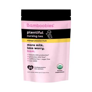 Bamboobies Pregnancy Tea For Nursing Support, Mango Passion Fruit, Boosts Milk P