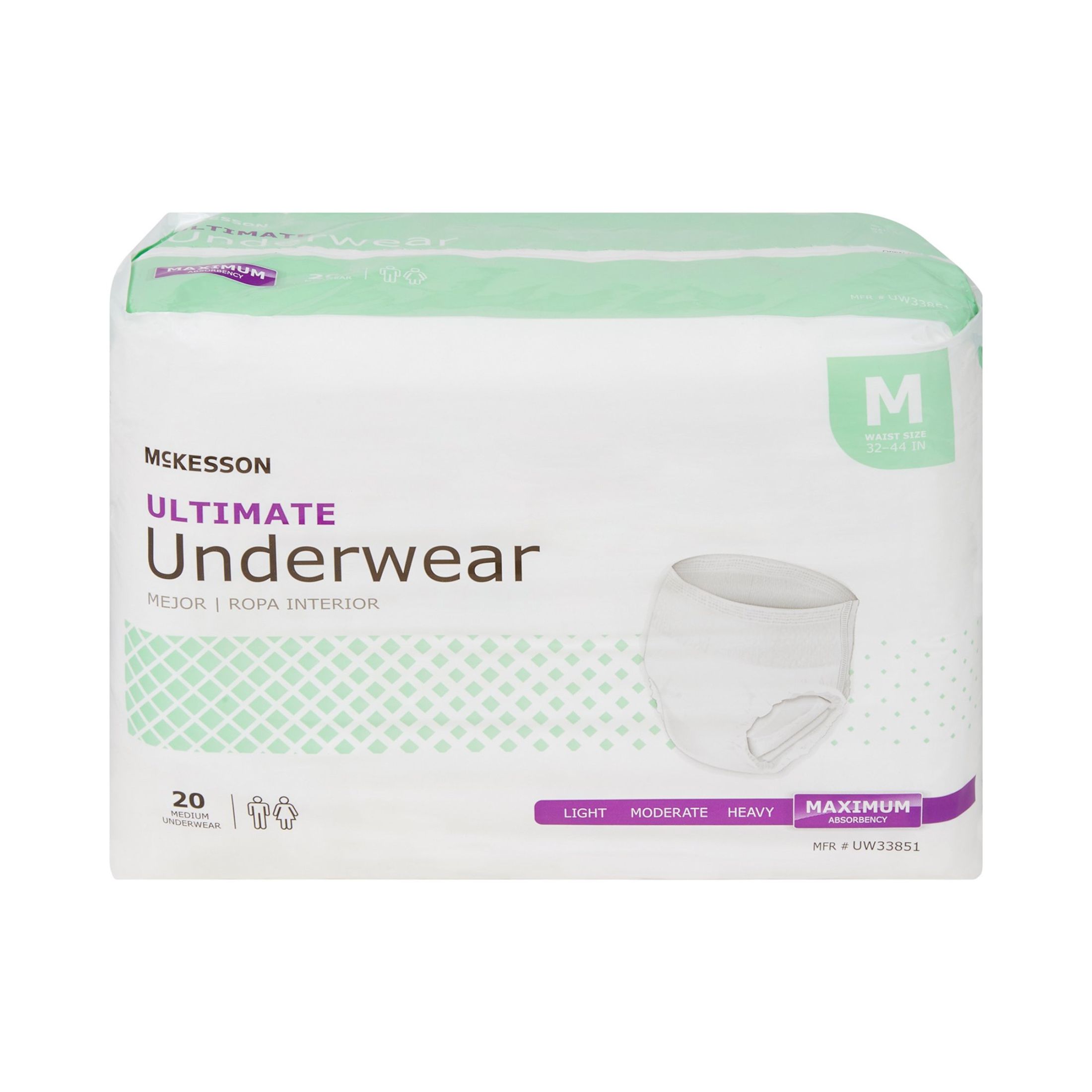 McKesson Ultimate Incontinence Underwear, Maximum Absorbency, Unisex, Medium