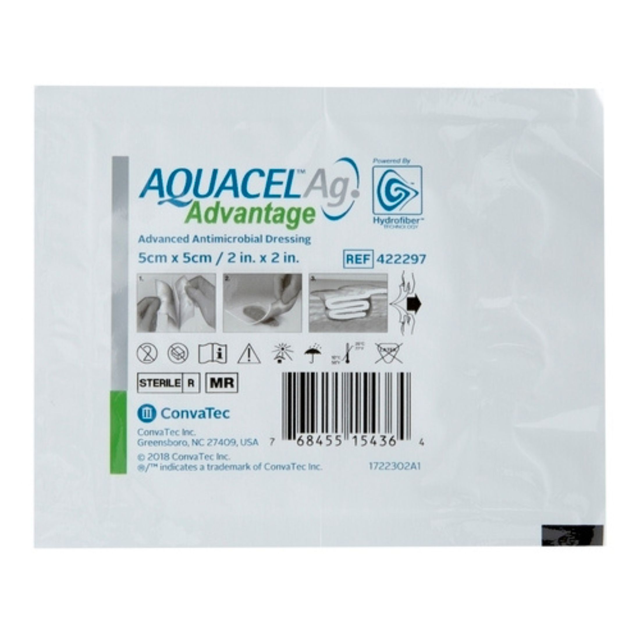 Convatec Aquacel Advantage Silver Dressing 2 X 2 Inch, Box Of 10
