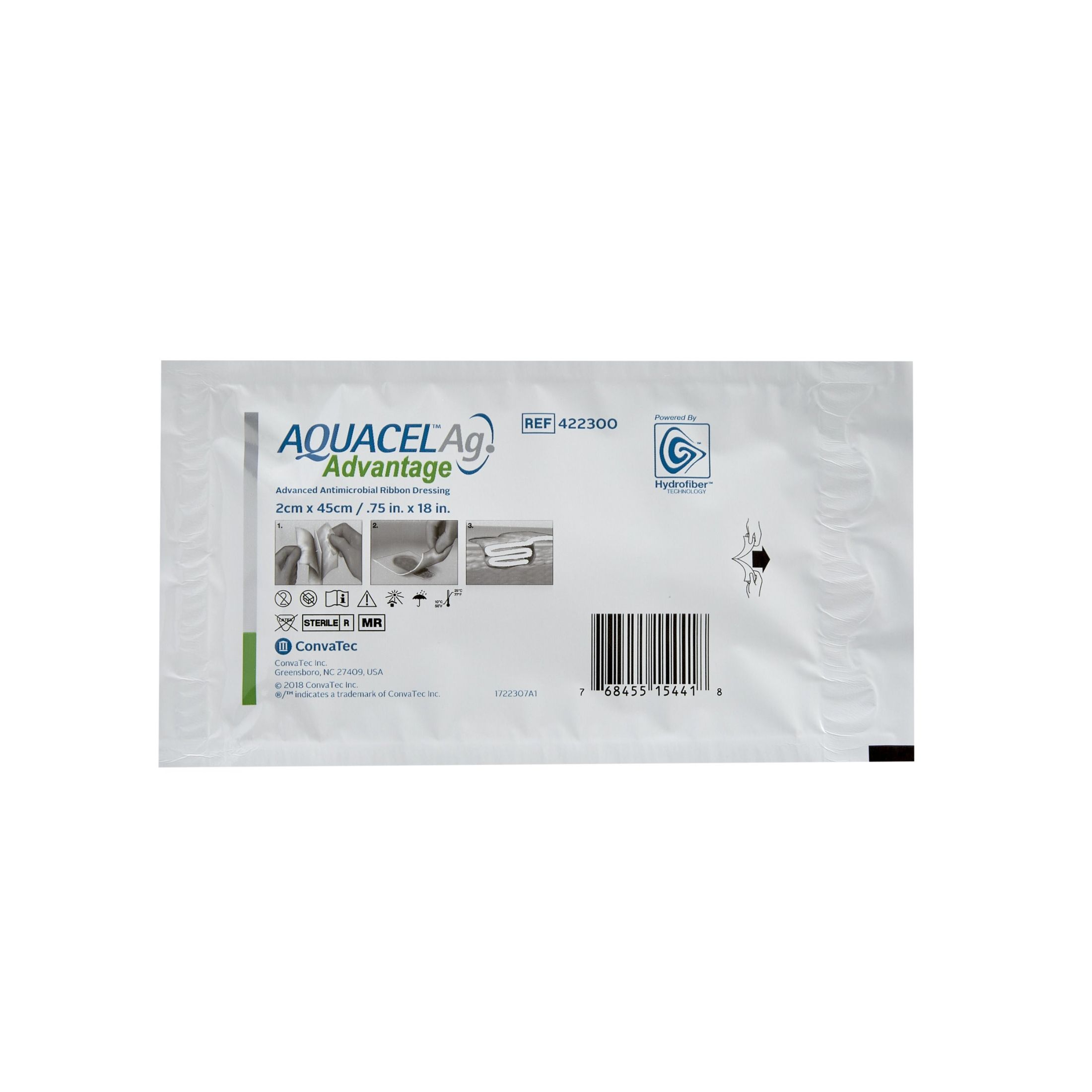 Convatec Aquacel Advantage Silver Dressing 75 X 18 Inch, Box Of 5