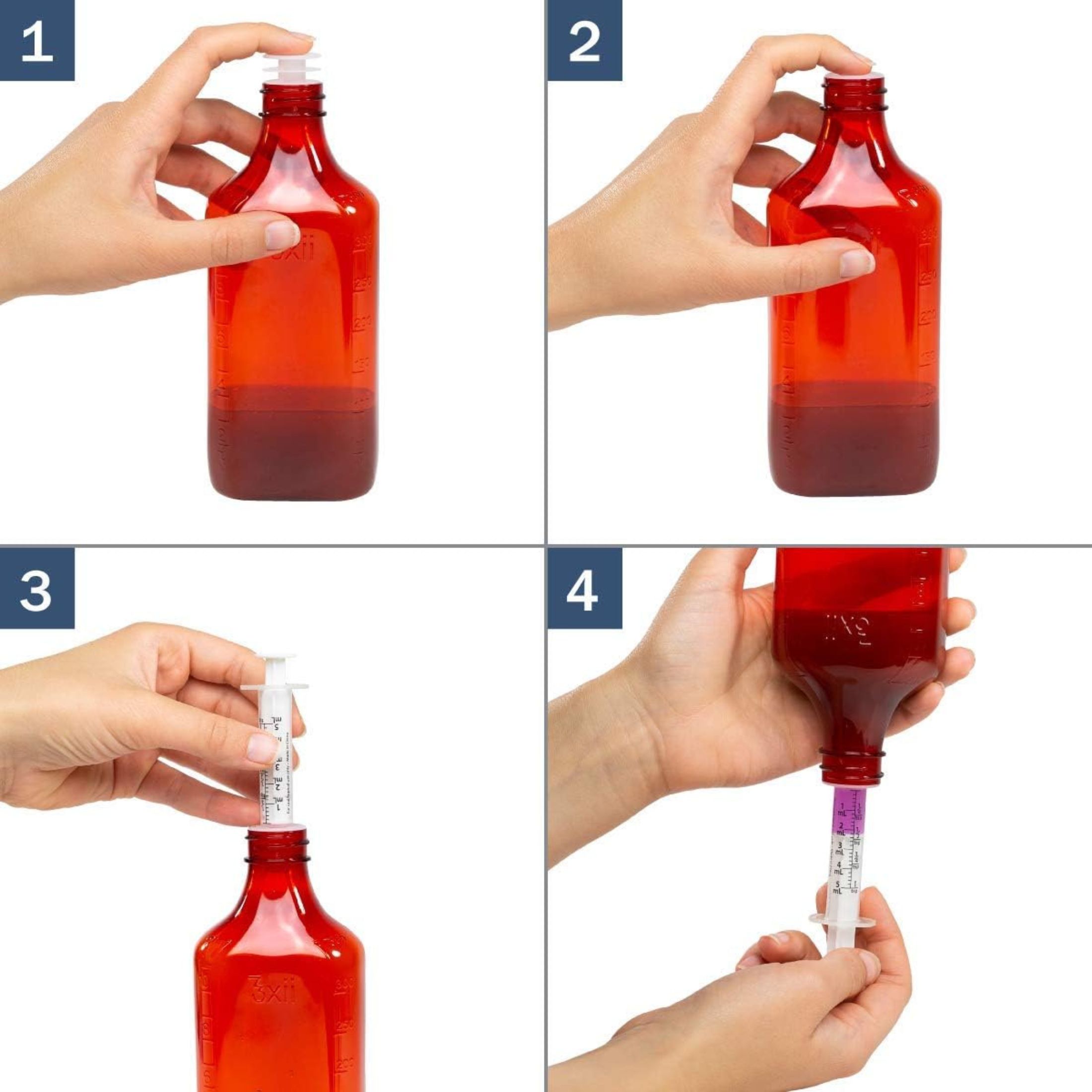 Apothecary Products Ezy Dose Amber Liquid Oval Bottle – 8 Ounce (oz) With Push-Turn Cap