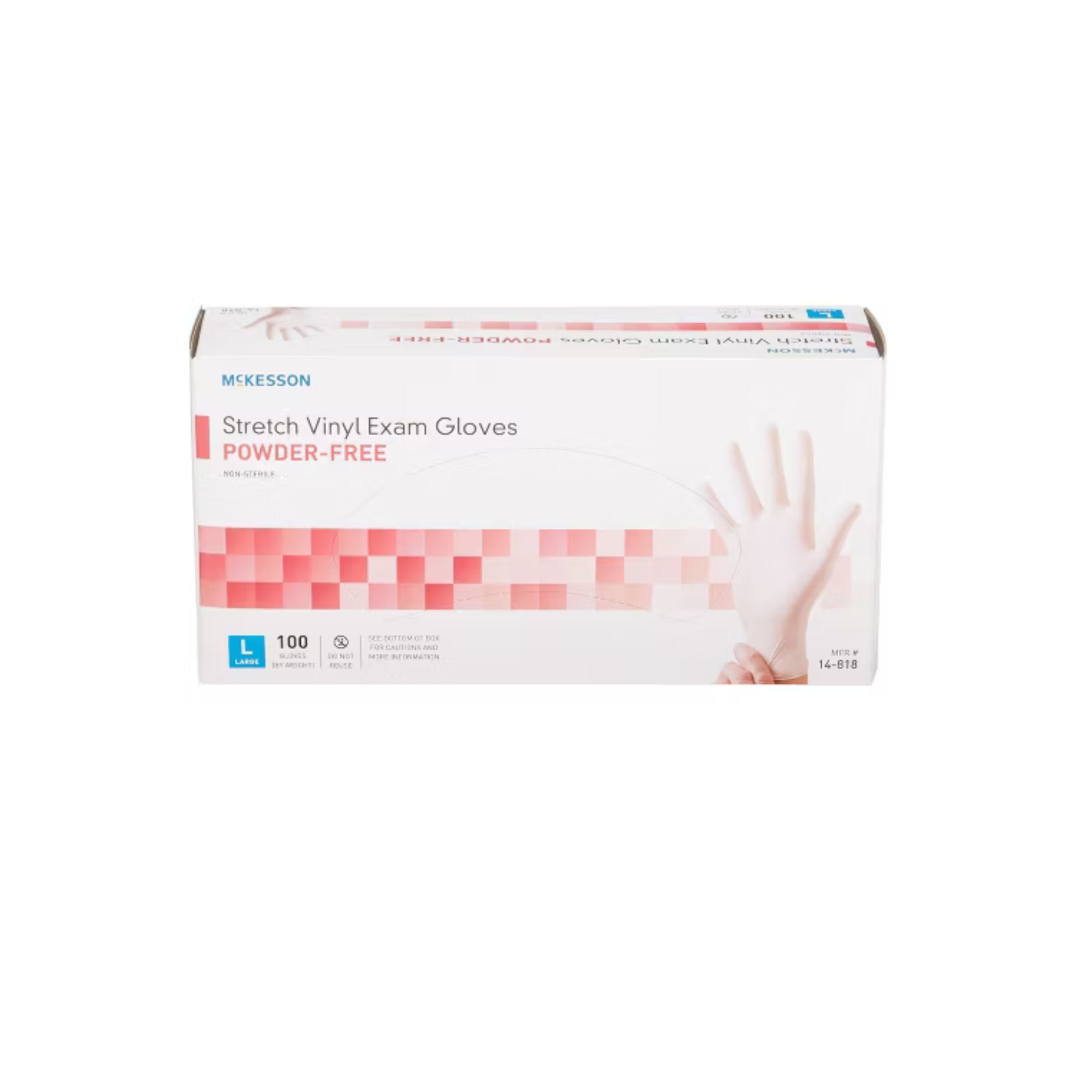 McKesson Vinyl Gloves, Powder-Free, Ivory, Large, 100 Count