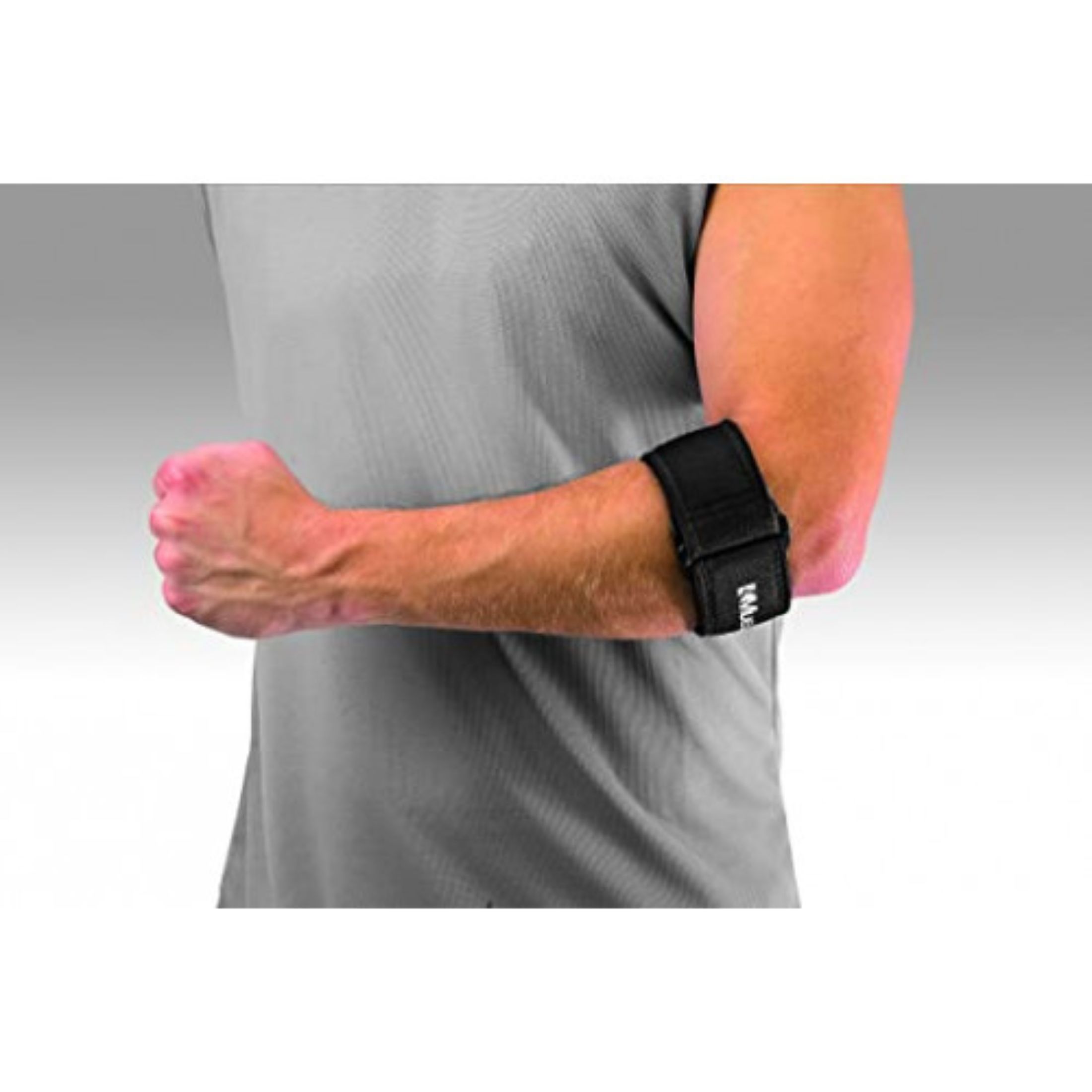 Mueller Tennis Elbow Support Velcro Stretch Sleeve With Gel Pad Black 6341