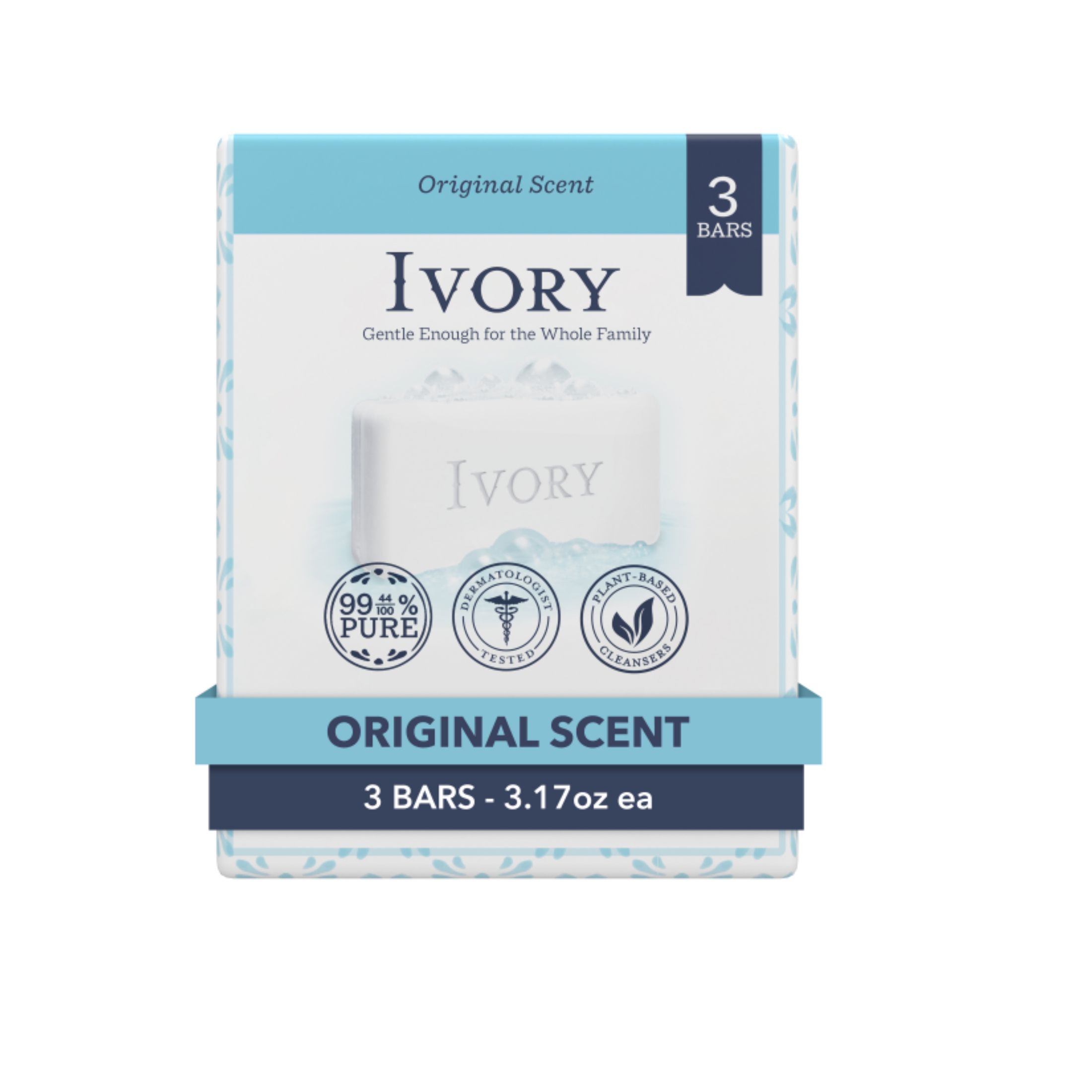 Ivory Gentle Bar Soap Original Scent 3.17 Oz., 3 Count