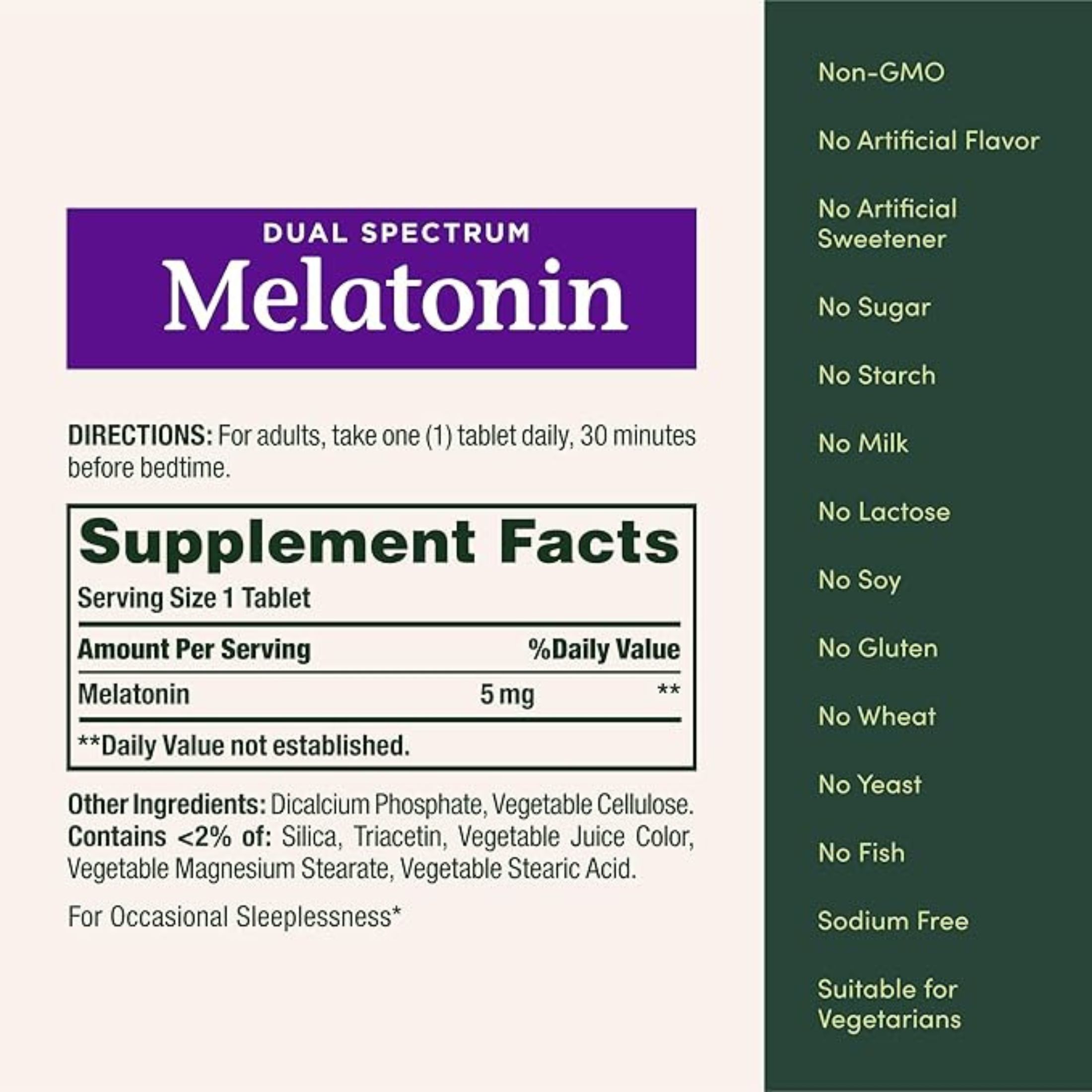 Nature's Bounty Dual Spectrum Melatonin Bi-Layer Tablets 5mg