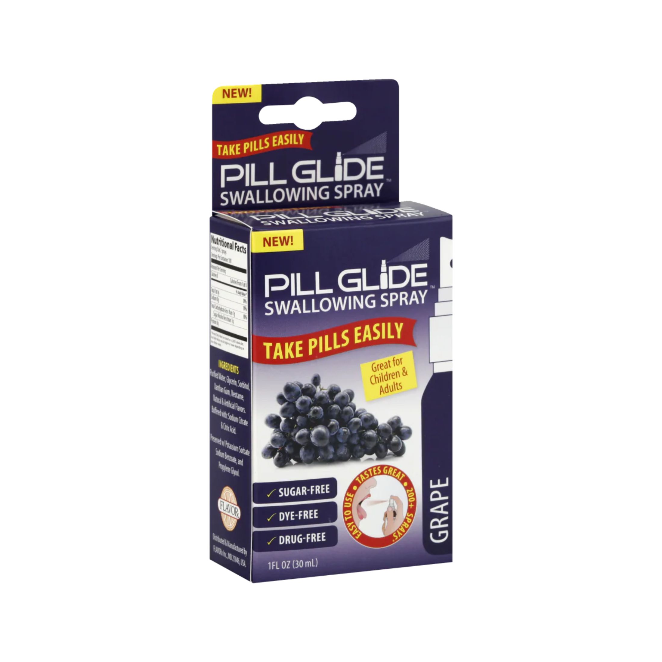 Pill Glide Swallowing Spray Grape