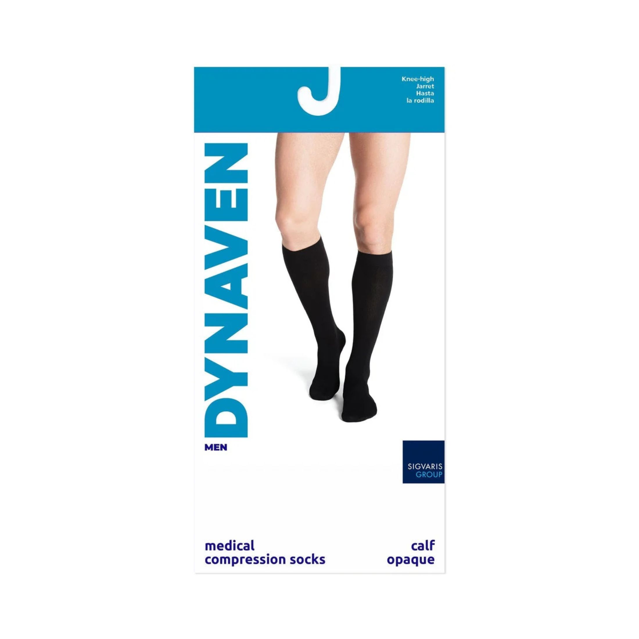 Sigvaris Dynaven Opaque Ribbed Men's Knee High 20-30 mmHg