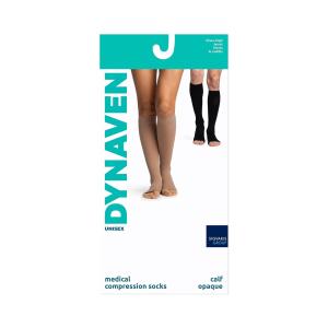 Sigvaris Women’s DYNAVEN Open Toe Calf-High Socks 20-30mmHg XS - Extra Large Short Light Beige (Crispa)