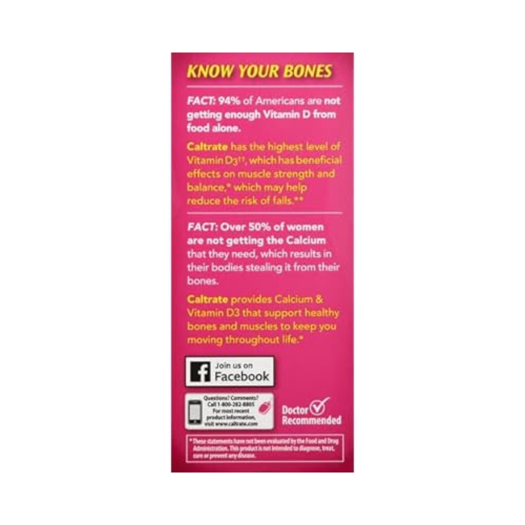 Caltrate Bone Health 600+D3 Calcium Tablets