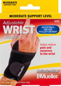 Mueller Adjustable Wrist Support, Black, One Size Fits Most