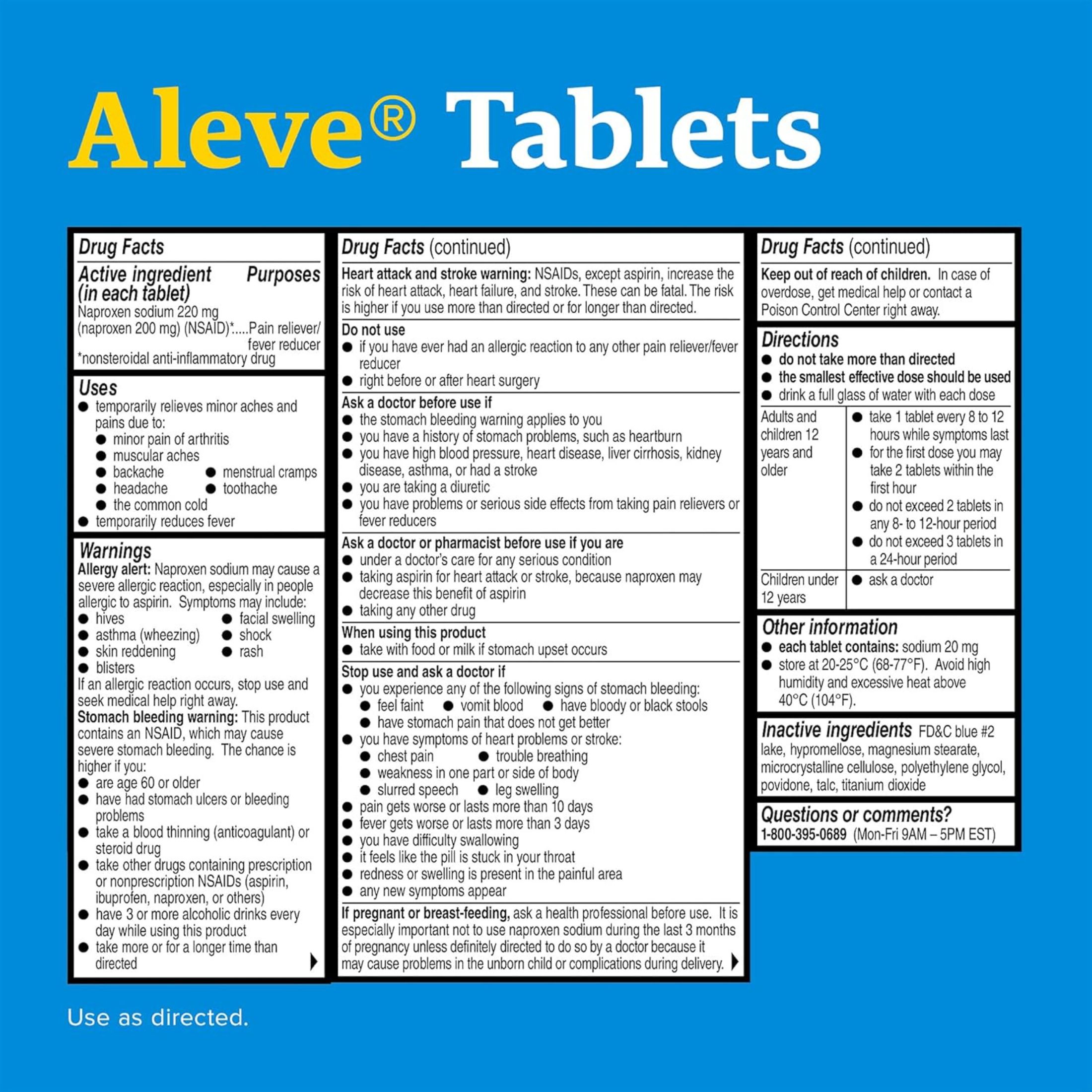 Aleve Easy Open Arthritis Cap Tablets, Pain Reliever