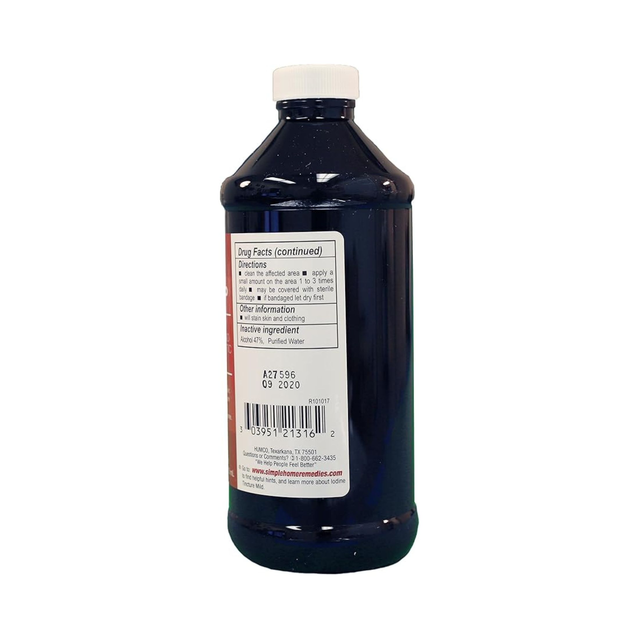 1% Iodine Tincture Liquid 16oz Humco