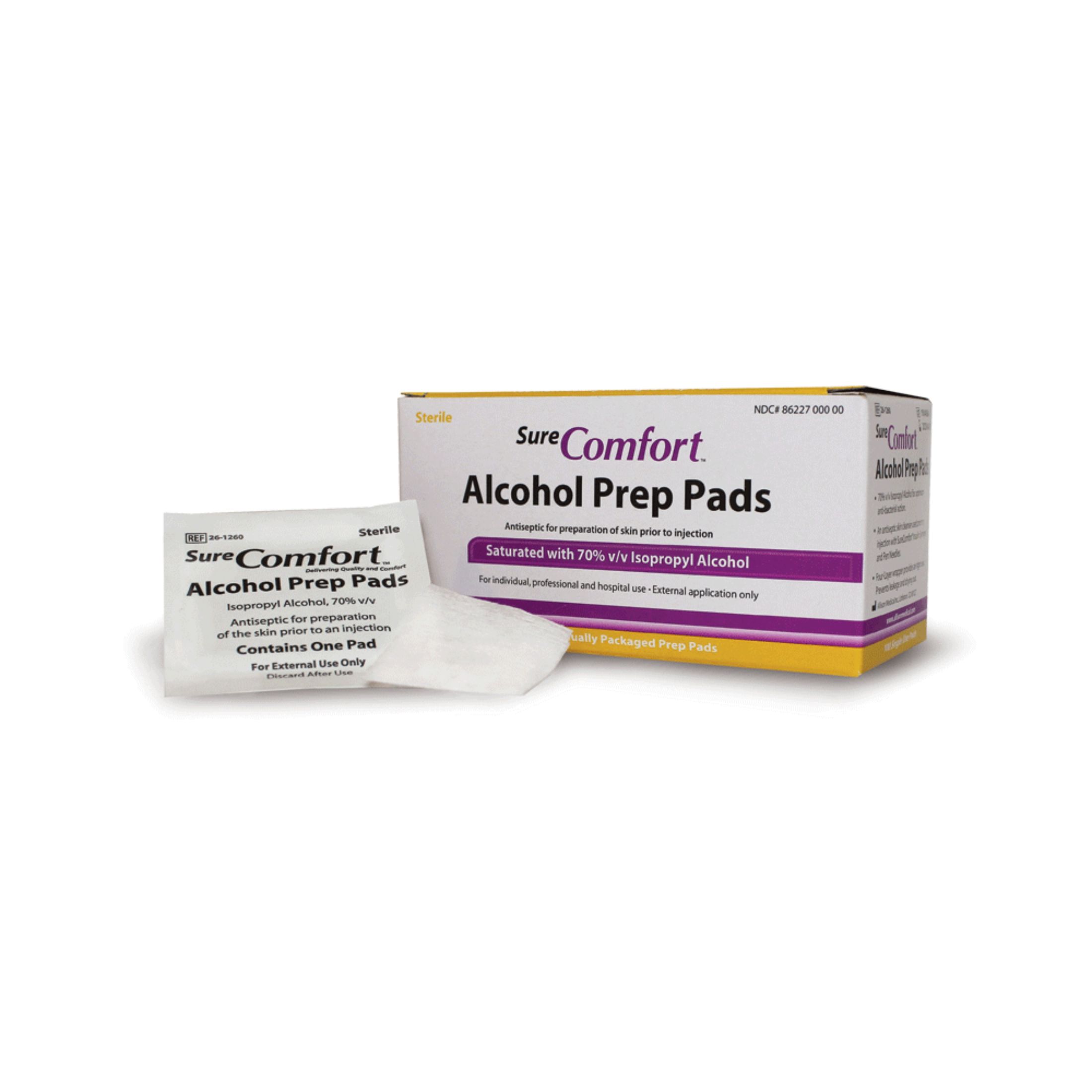 SureComfort Alcohol Prep Pads 100ct