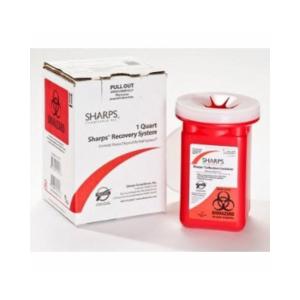 Sharps Compliance Mailback Container, White Base / Red Lid