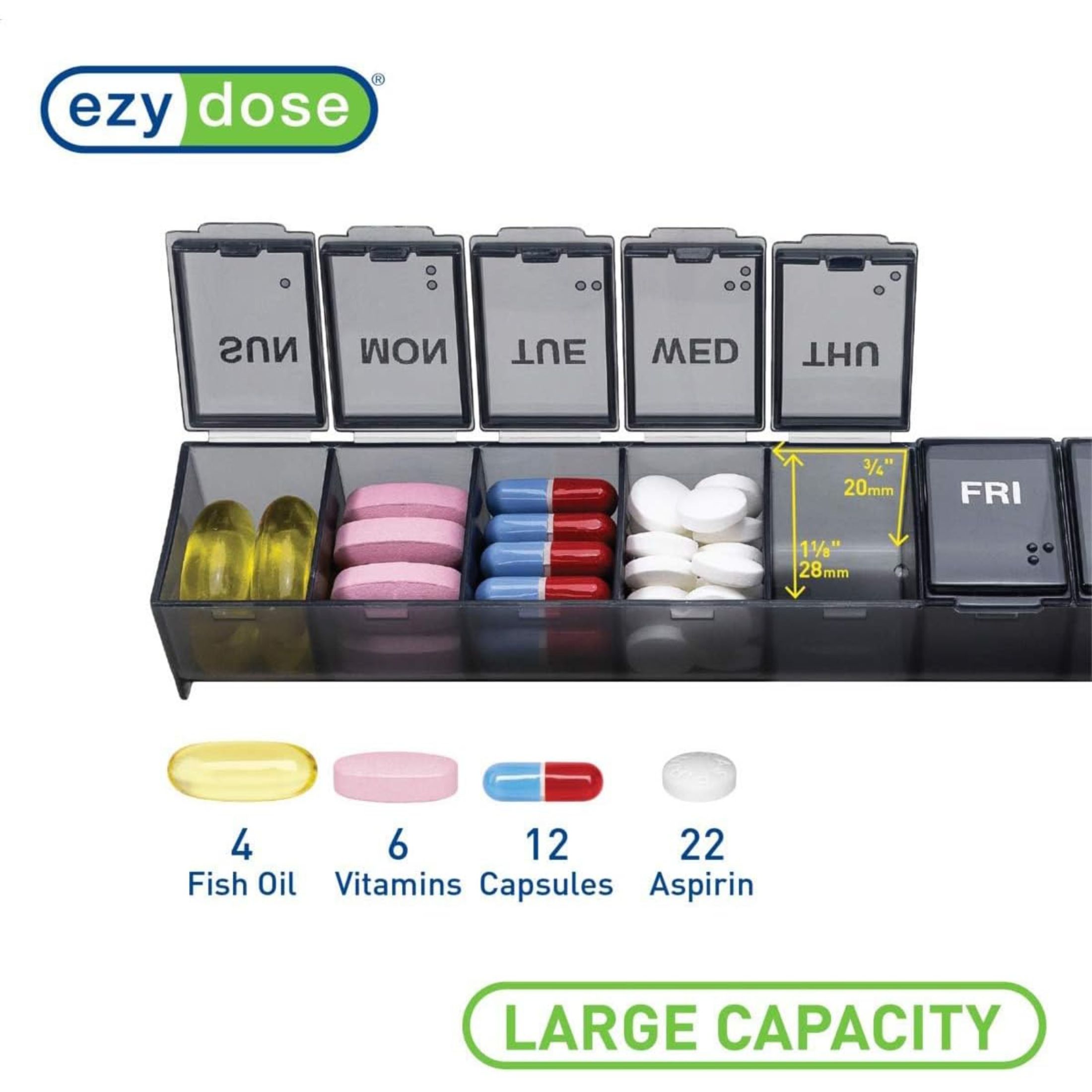 Ezy Dose Travel Pill Cntnr C/u 6ct Ds
