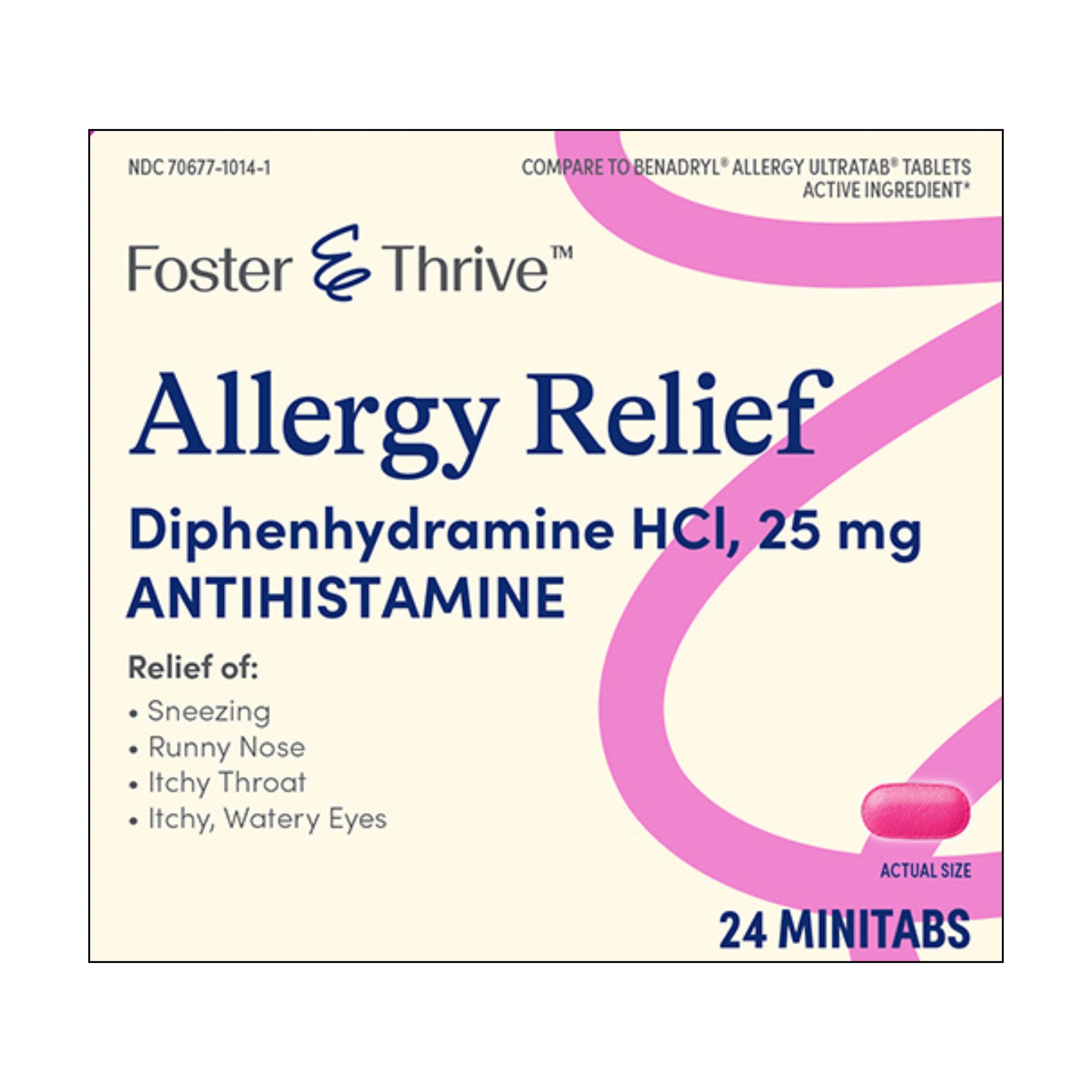 Foster And Thrive Allergy Relief Diphenhydramine Hcl, 25 Mg