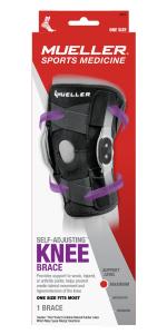 Mueller Adjustable Hinged Knee Brace, Model 6455 One Size Black