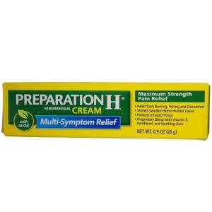 Preparation H Hemorrhoidal Cream, Maximum Strength Pain Relief, With Aloe 0.9 Oz