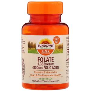 Sundown Naturals Folic Acid 400 Mcg With Vitamin B Supplement Tablets 250