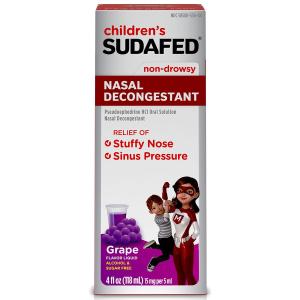 Children's Sudafed Nasal Decongestant, Non-Drowsy, Grape 4 Fl Oz