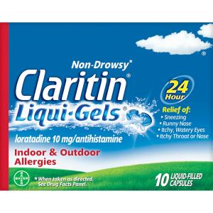 Claritin Non-Drowsy Liqui-Gels Indoor & Outdoor Allergies 24 Hour Relief Capsules