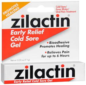 Zilactin Early Relief Cold Sore Medicated Gel, 0.25 Oz