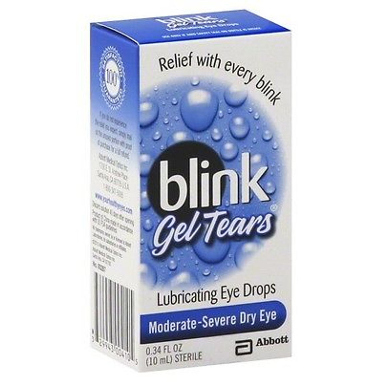 Blink Gel Tears, Lubricating Eye Drops, Moderate-Severe Dry Eye, 0.34 Oz