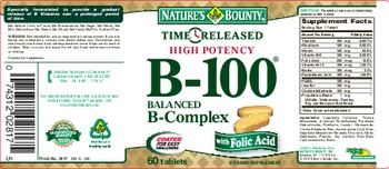 Nature's Bounty Time-Released High Potency B-100 Balanced B-Complex