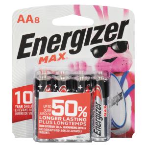 Energizer Max Alkaline Batteries, AA - 8 Ea/pack