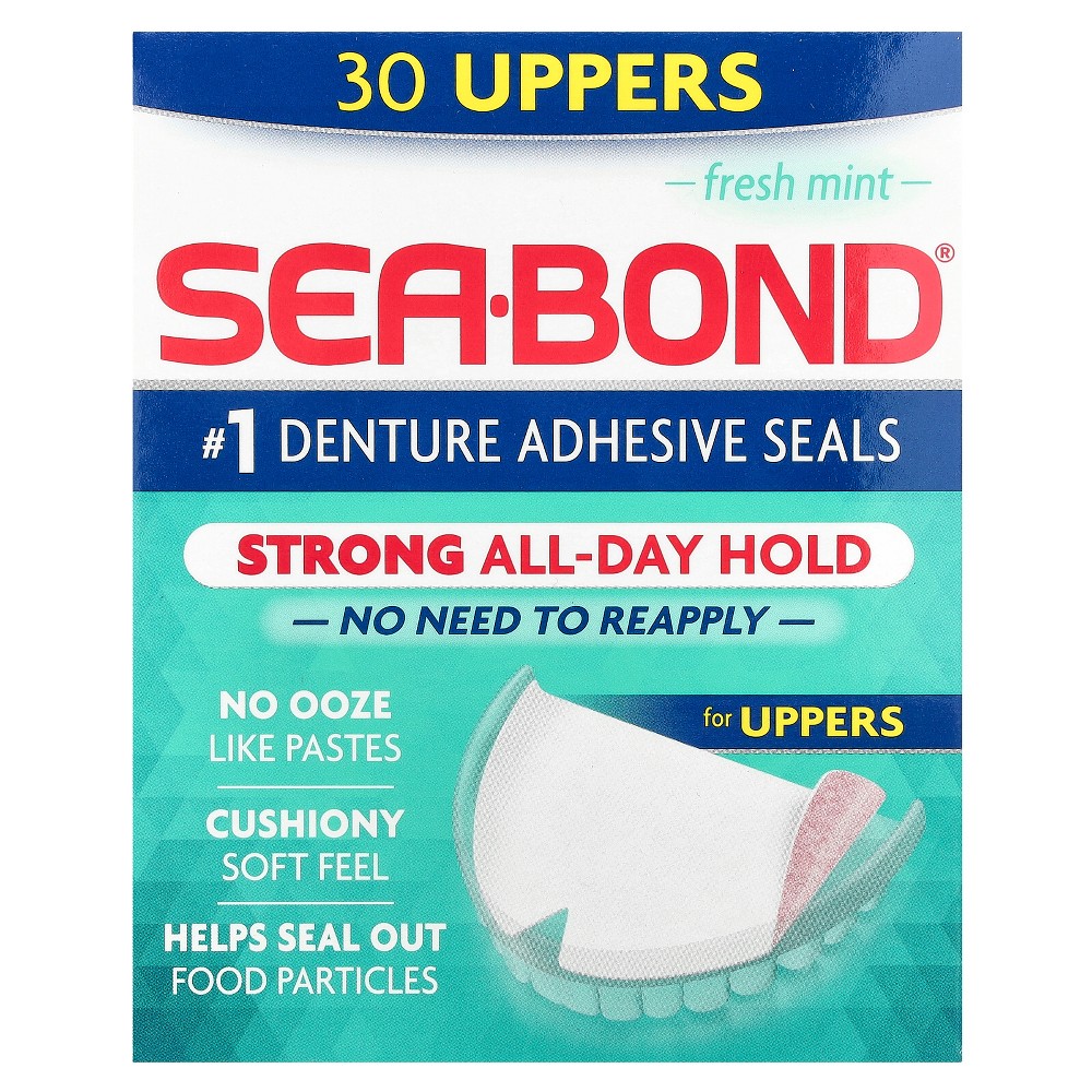 Sea-Bond Denture Adhesive Seals Uppers Fresh Mint