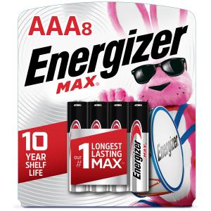 Energizer Max 8 Pack AAA 1.5V Alkaline Batteries