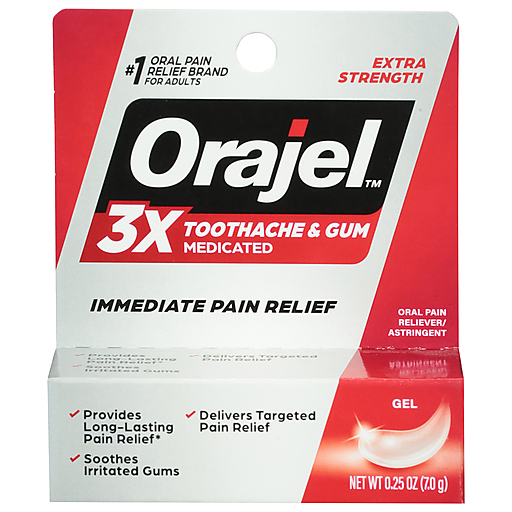 Orajel Oral Pain Reliever, Extra Strength, Gel 0.25 Oz