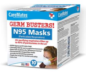 CareMates N95 Cone Niosh Mask Adult Size Germbusters