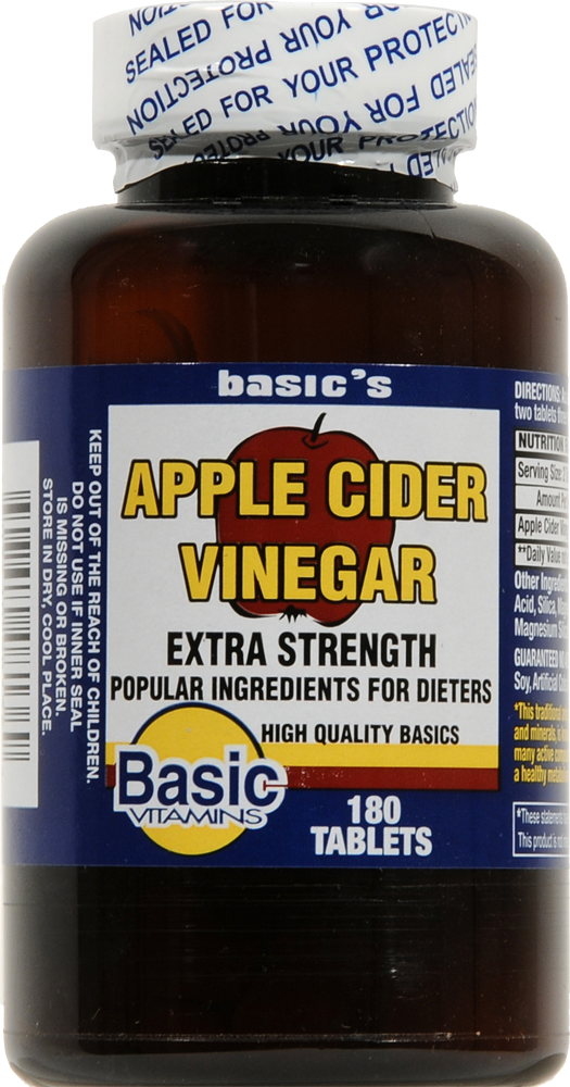 Basic Vitamins Apple Cider Vinegar Extra Strength - 180 Tabs