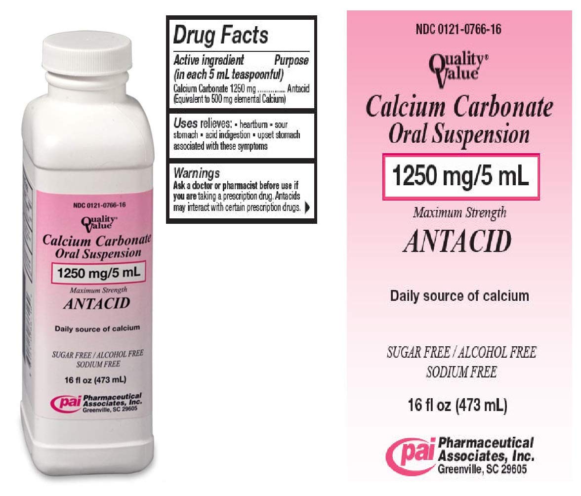 Pharmaceutical Assoc Inc Calcium Carbonate Oral Suspension 1250Mg/5 Ml - 16 Oz